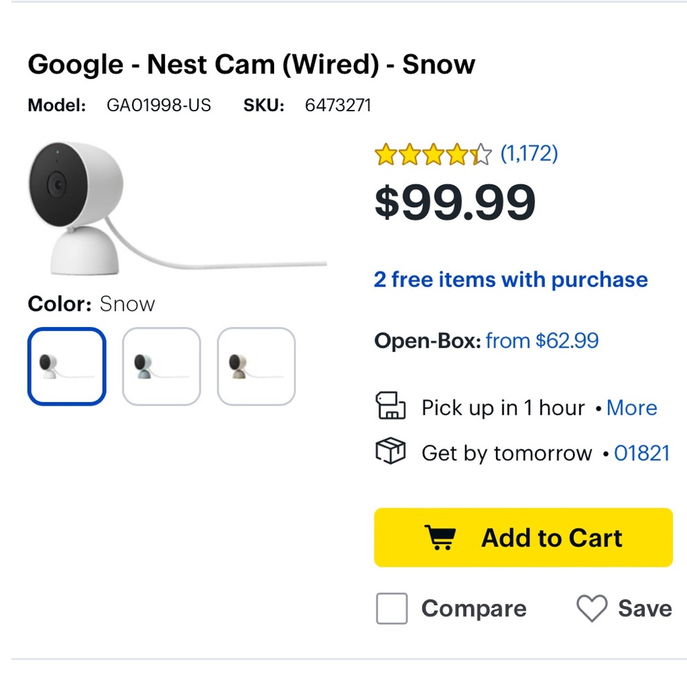 Google nest bundle. Google nest cam. NEW. Google nest wireless doorbell used